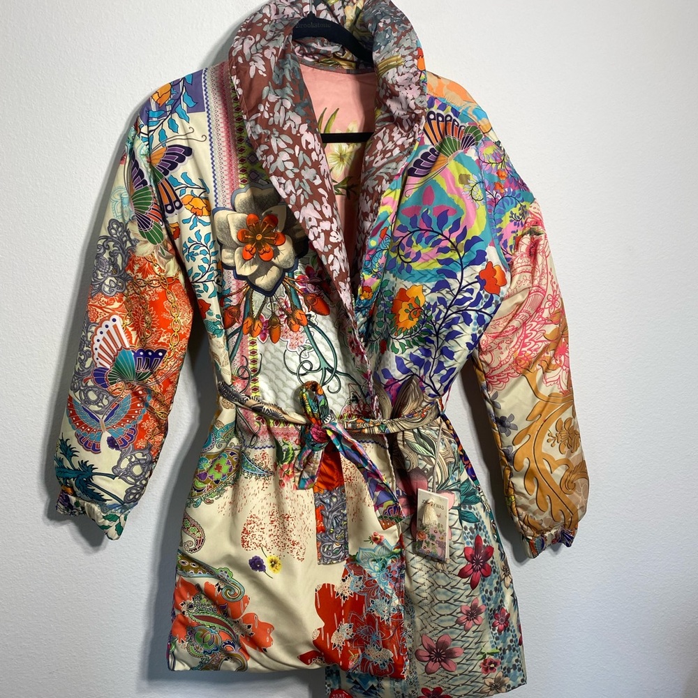 Johnny Was Multicolor Patchwork Puffer Jacket - image 6